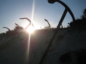 The "anchor graveyard" at nearby Barril beach